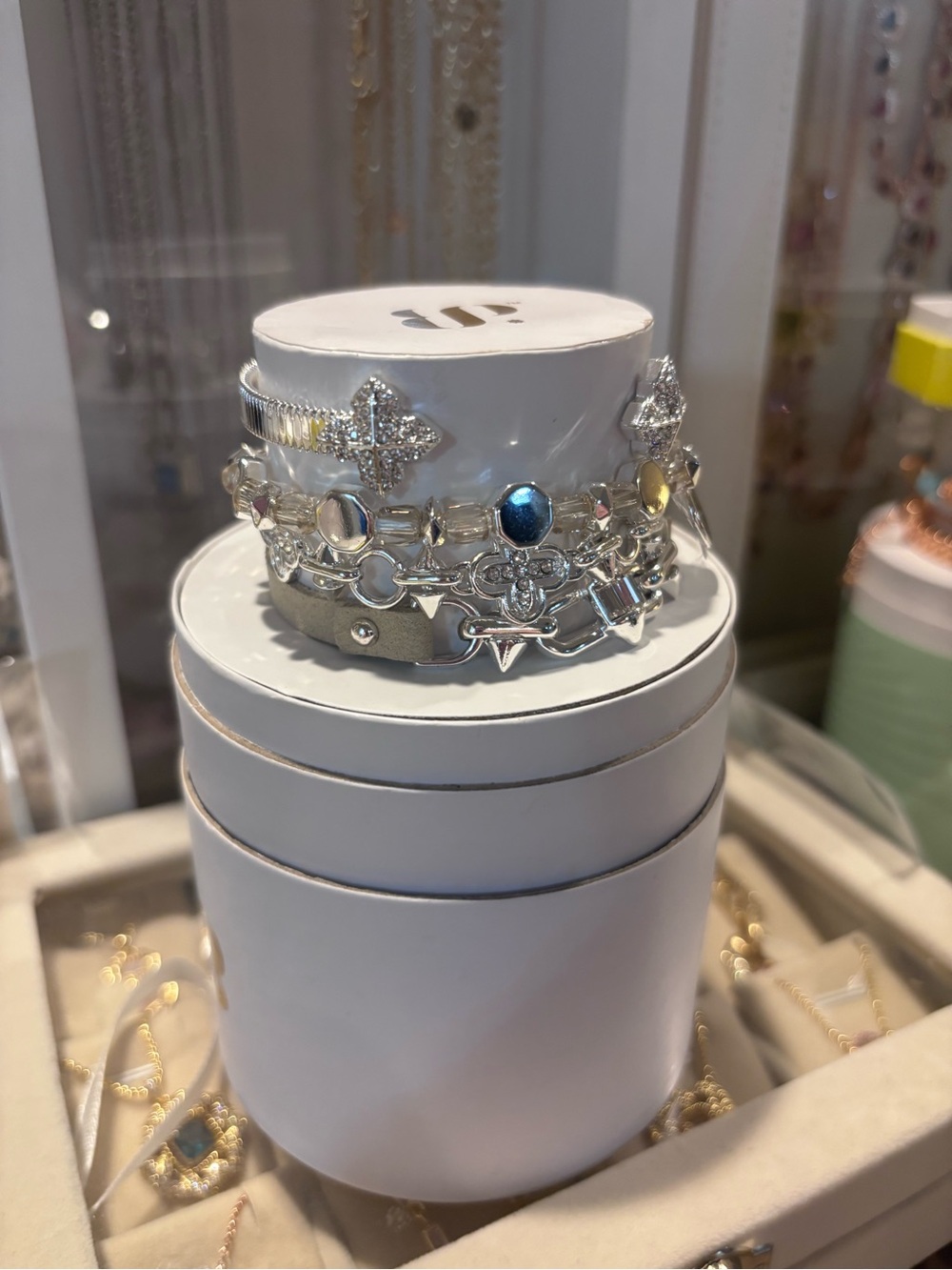 BP “Live Out Loud” Silver Multi-Stack Bracelet Set - 4 Bracelets